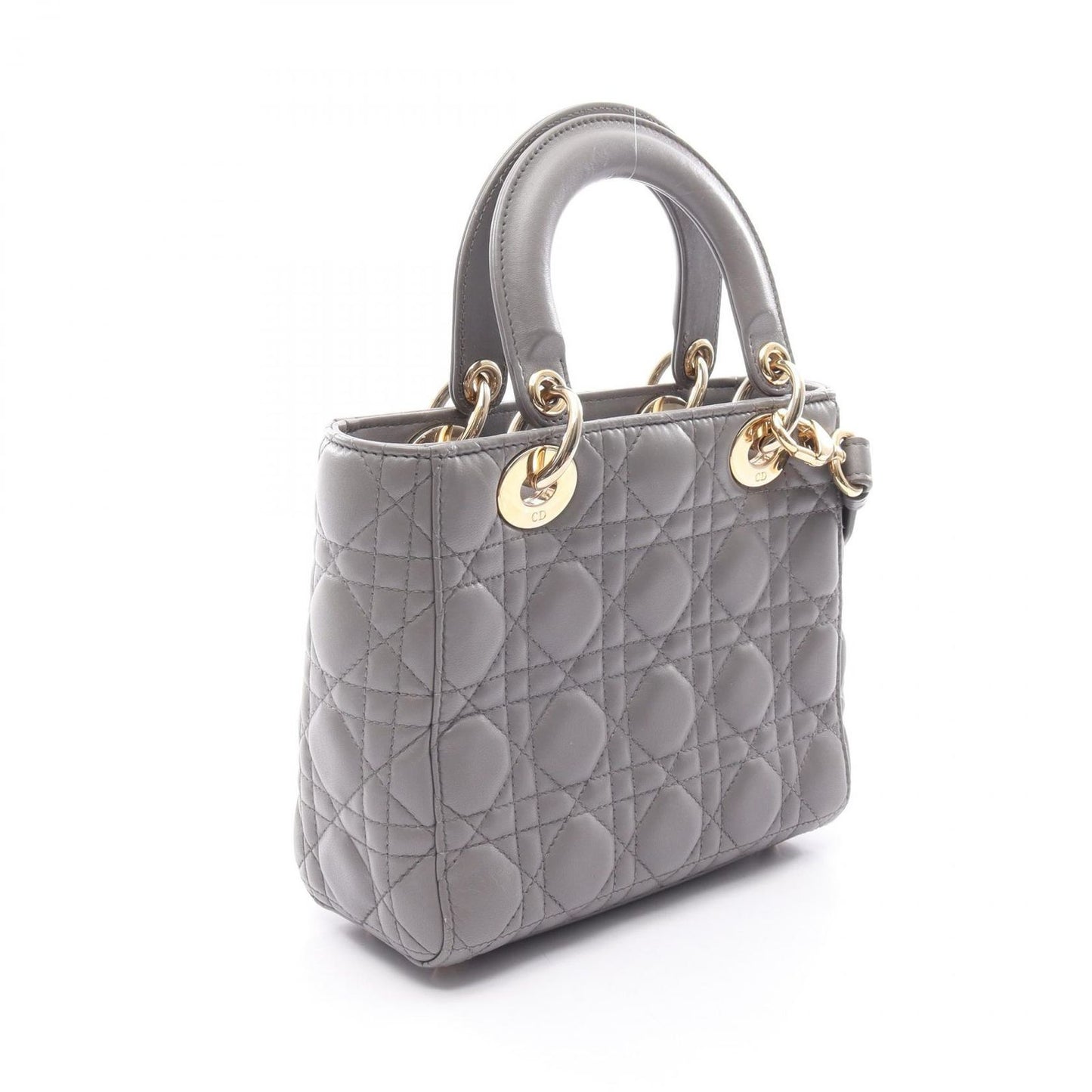 Dior Handbag Lady Dior MY Abcdior Lady Dior Small Cannage 2-Way Gray Leather — view 2