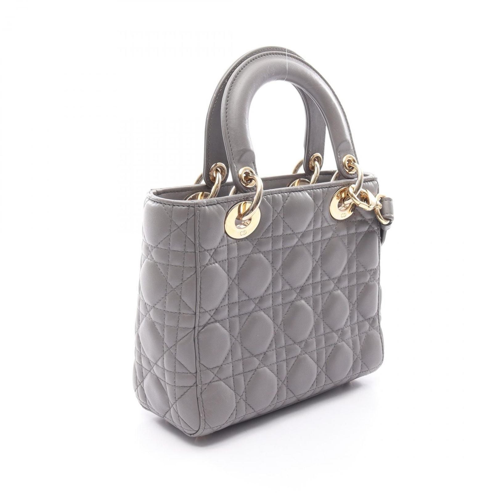 Dior Handbag Lady Dior MY Abcdior Lady Dior Small Cannage 2-Way Gray Leather — view 2