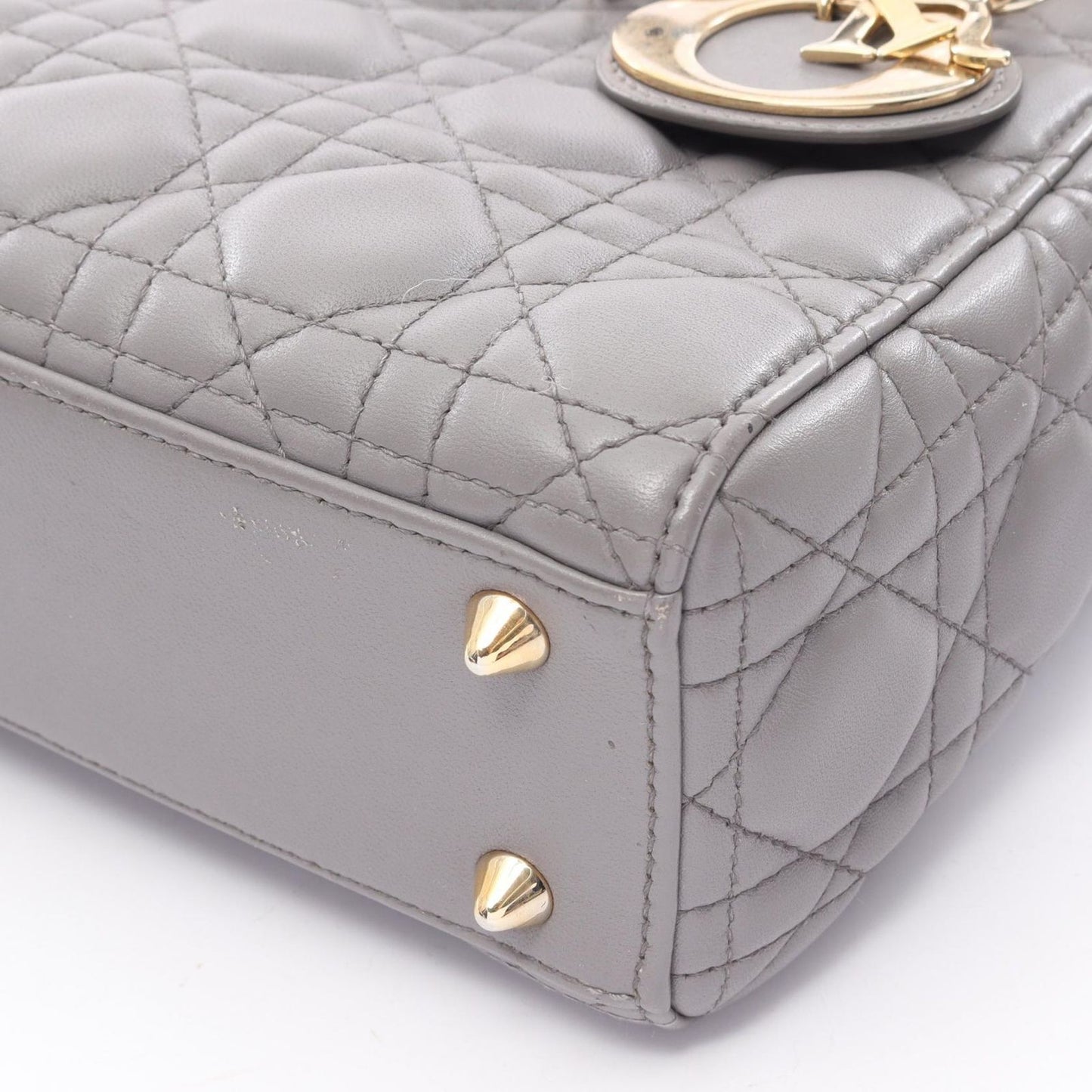 Dior Handbag Lady Dior MY Abcdior Lady Dior Small Cannage 2-Way Gray Leather — view 9