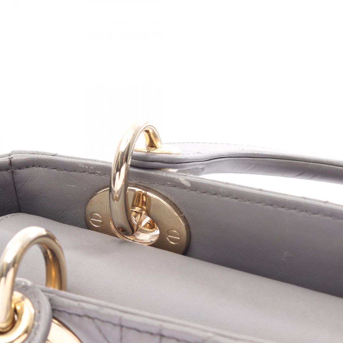 Dior Handbag Lady Dior MY Abcdior Lady Dior Small Cannage 2-Way Gray Leather — view 7