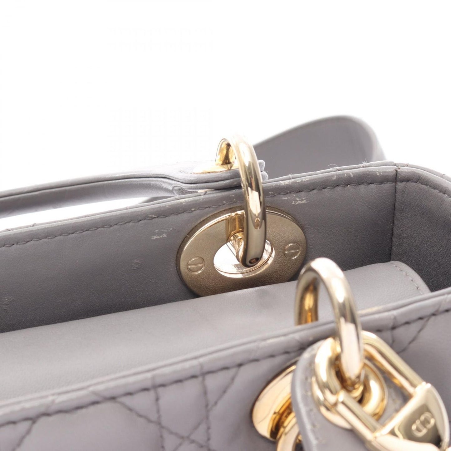 Dior Handbag Lady Dior MY Abcdior Lady Dior Small Cannage 2-Way Gray Leather — view 6