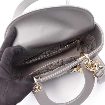 Dior Handbag Lady Dior MY Abcdior Lady Dior Small Cannage 2-Way Gray Leather — view 3