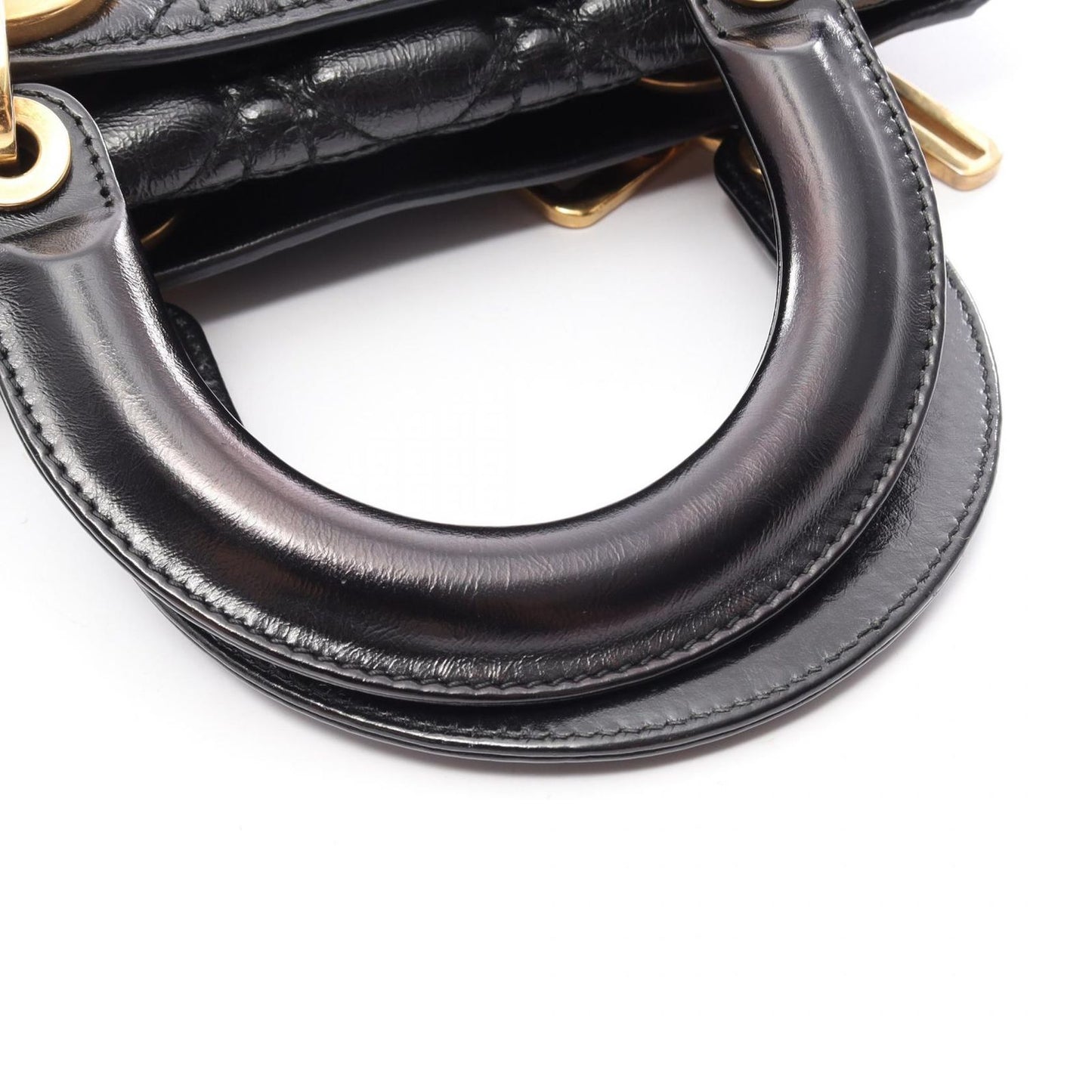 Dior Handbag Lady Dior MY Abcdior Lady Dior Small Cannage 2-Way Black Leather — view 7