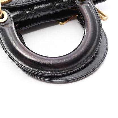 Dior Handbag Lady Dior MY Abcdior Lady Dior Small Cannage 2-Way Black Leather — view 7