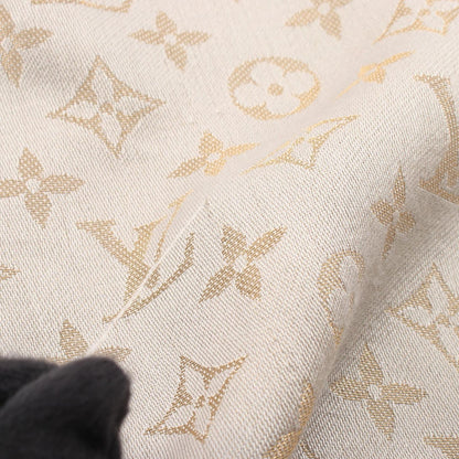 Louis Vuitton Shawl Monogram Shine Silk Wool Scarf — view 6