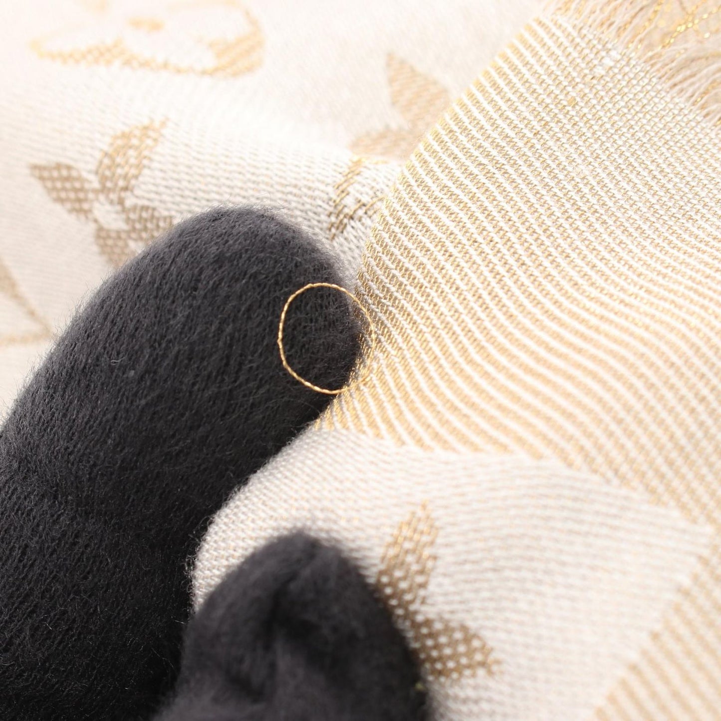 Louis Vuitton Shawl Monogram Shine Silk Wool Scarf — view 7