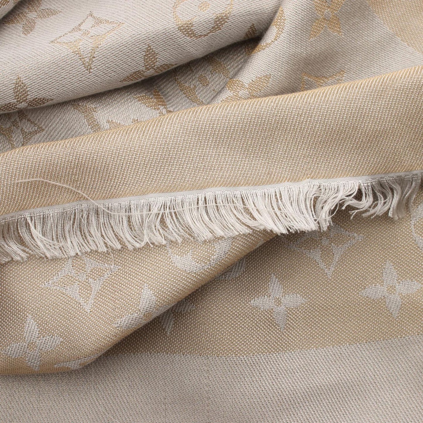 Louis Vuitton Shawl Monogram Shine Silk Wool Scarf — view 9
