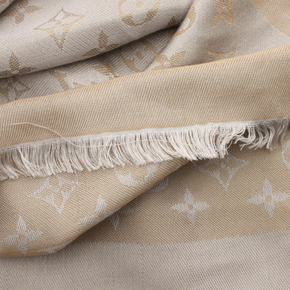 Louis Vuitton Shawl Monogram Shine Silk Wool Scarf — view 9