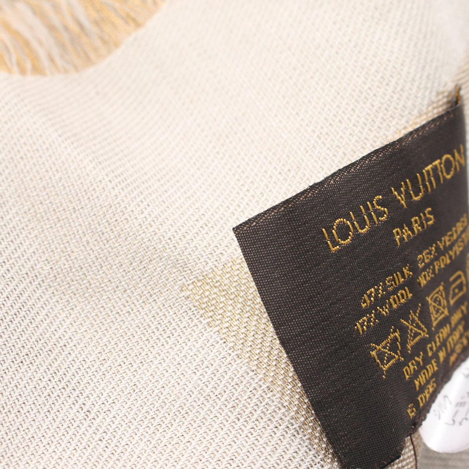 Louis Vuitton Shawl Monogram Shine Silk Wool Scarf — view 5