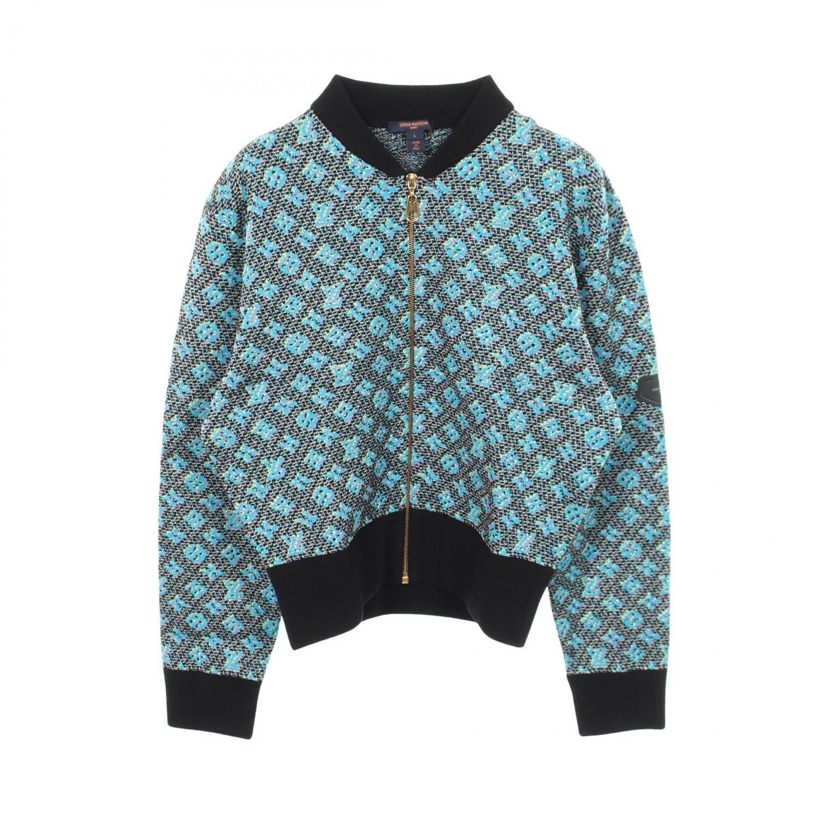 Louis Vuitton Monogram Zip Up Wool Nylon Jacket