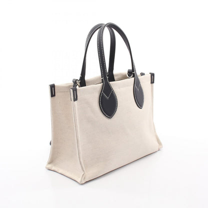 Gucci Tote Print Mini 2-Way Natural Navy Canvas Leather Logo Small — view 2