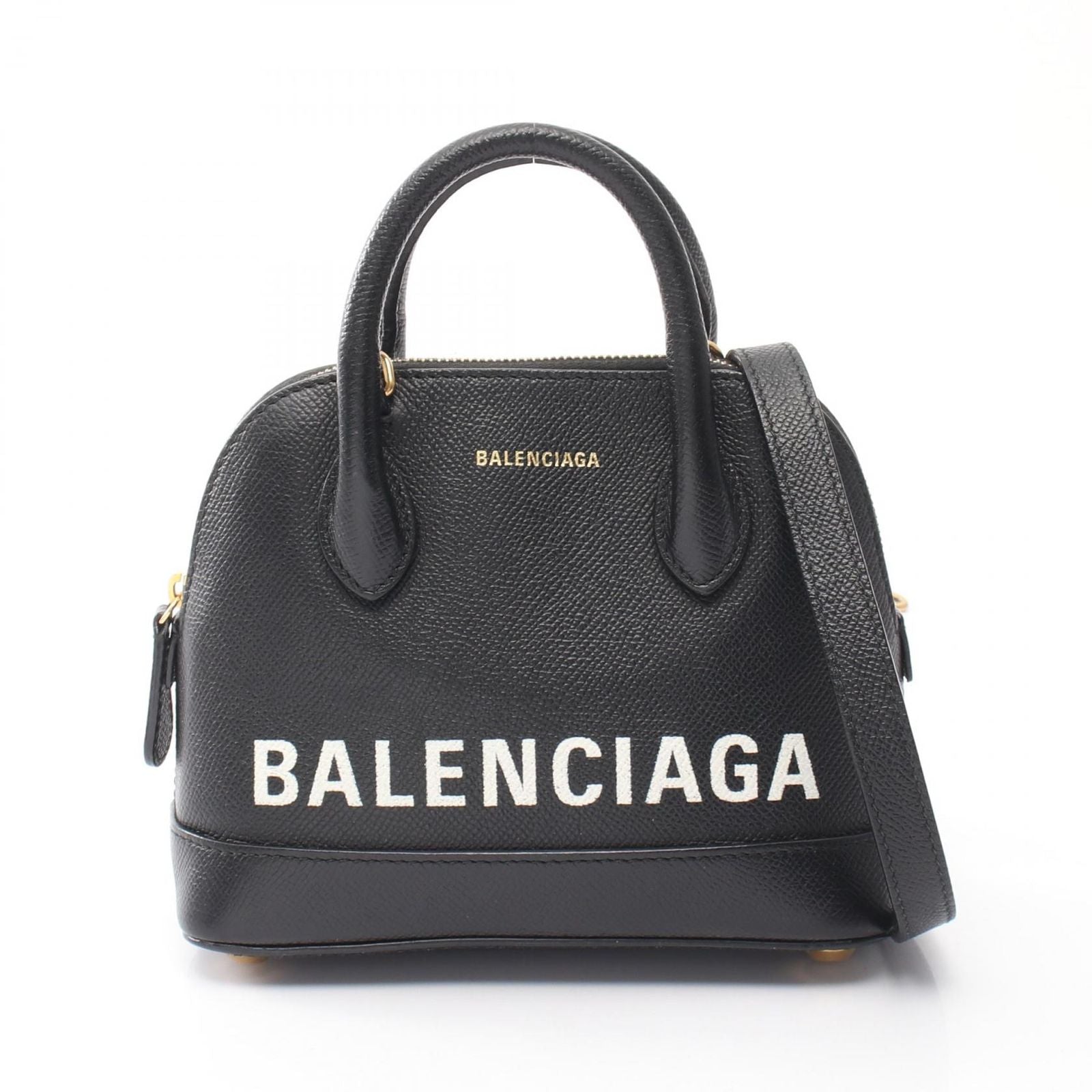 Balenciaga Handbag Bill Top Handle Xxs 2-Way Black Leather Top Bag XS