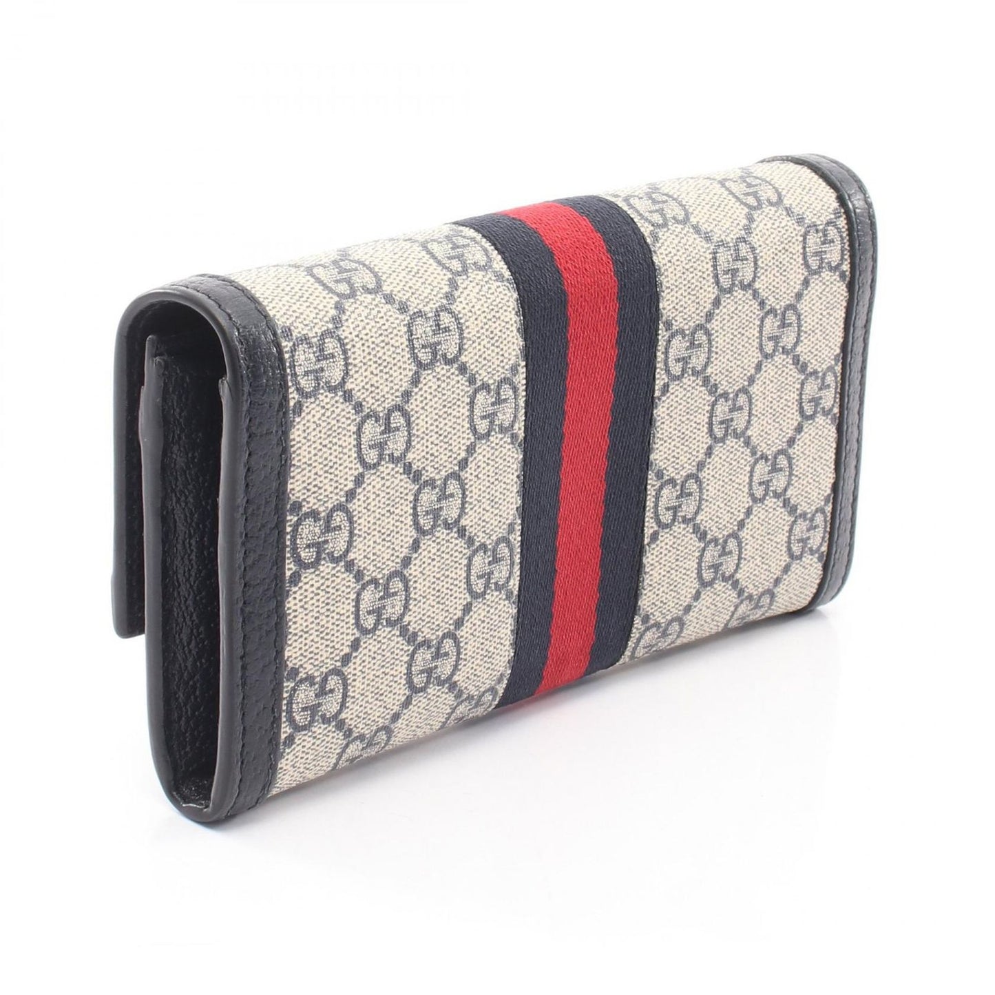 Gucci Bifold Wallet Ophidia GG Supreme Continental Off White Navy Leather — view 2