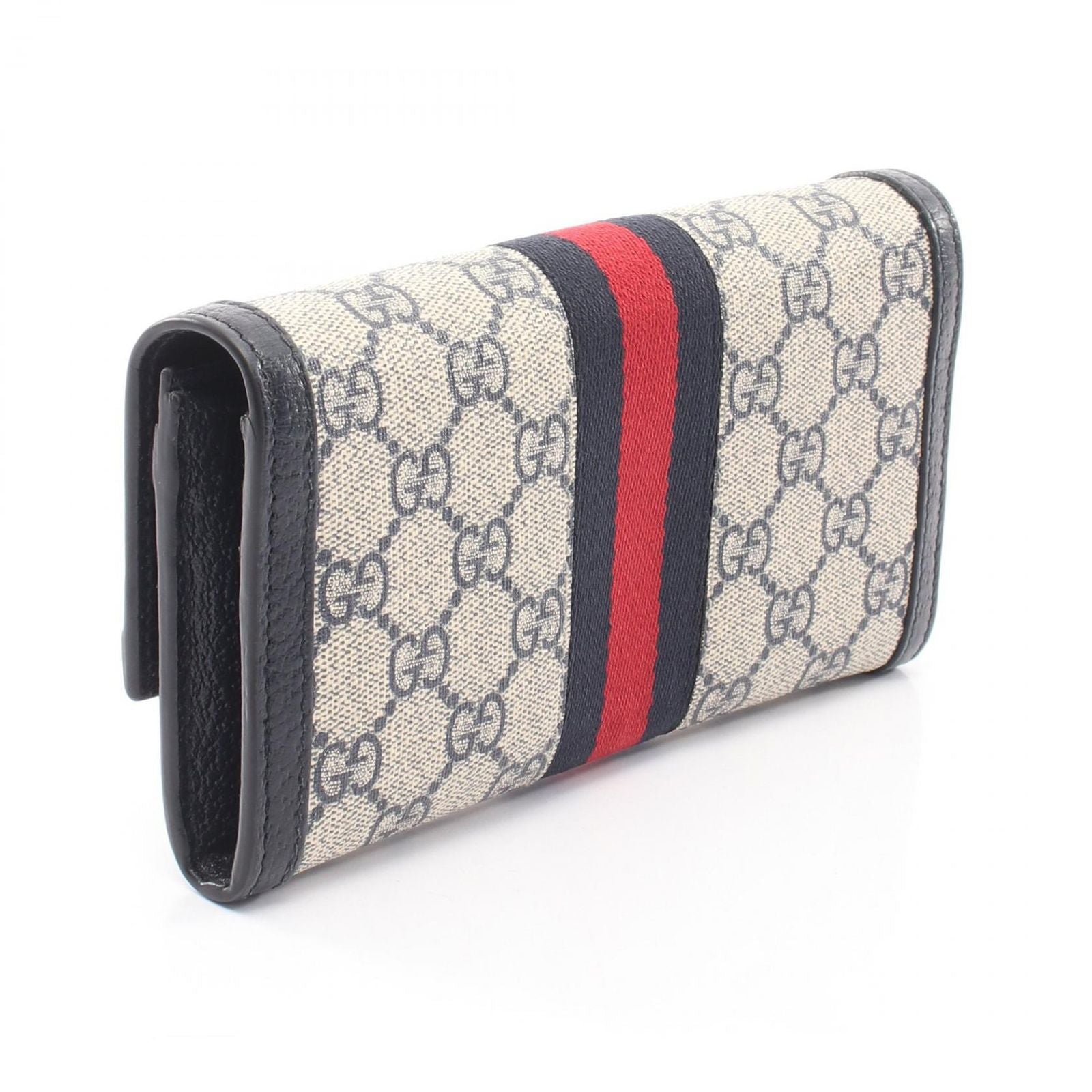 Gucci Bifold Wallet Ophidia GG Supreme Continental Off White Navy Leather — view 2
