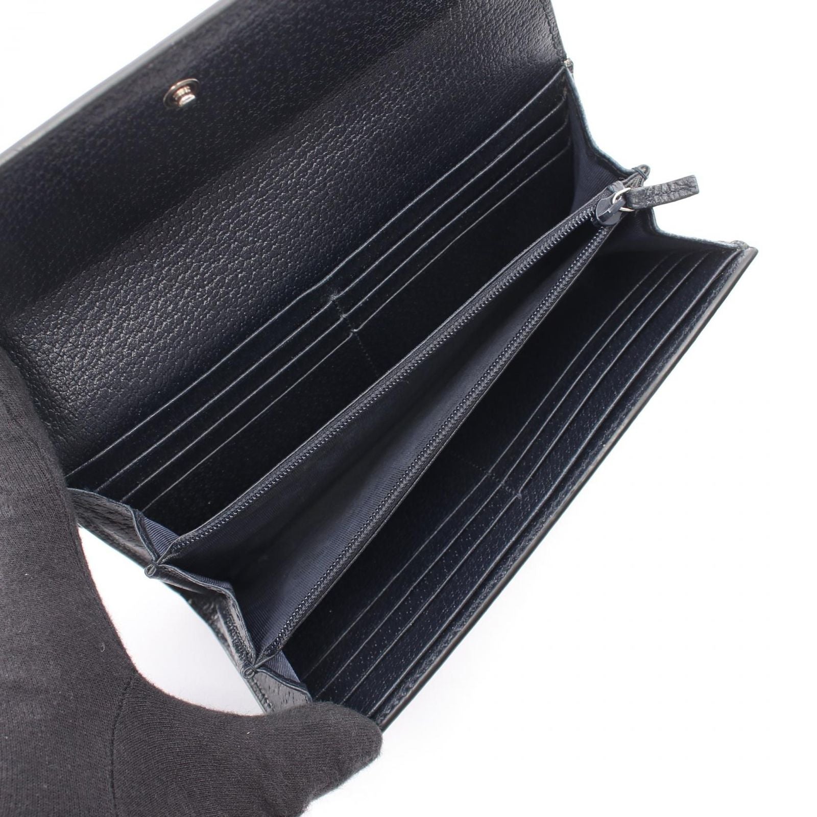 Gucci Bifold Wallet Ophidia GG Supreme Continental Off White Navy Leather — view 3