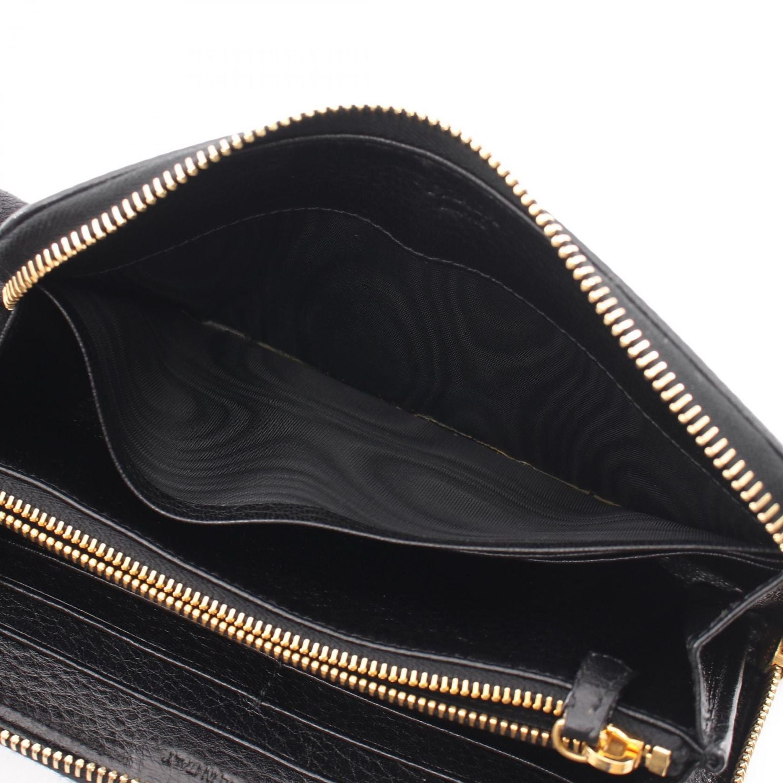 Prada Round Wallet Cervo Antic Met Black Leather — view 6