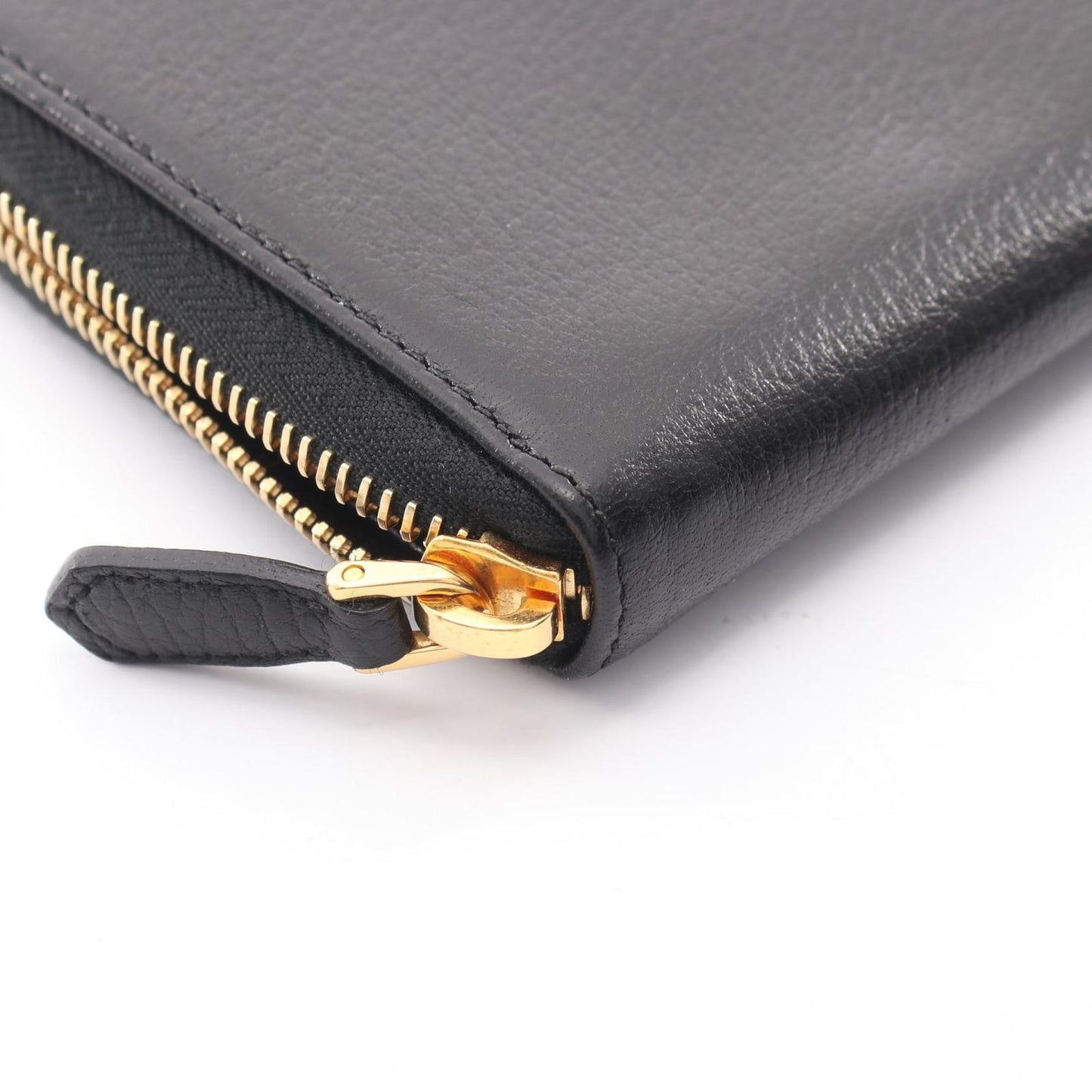 Prada Round Wallet Cervo Antic Met Black Leather — view 5