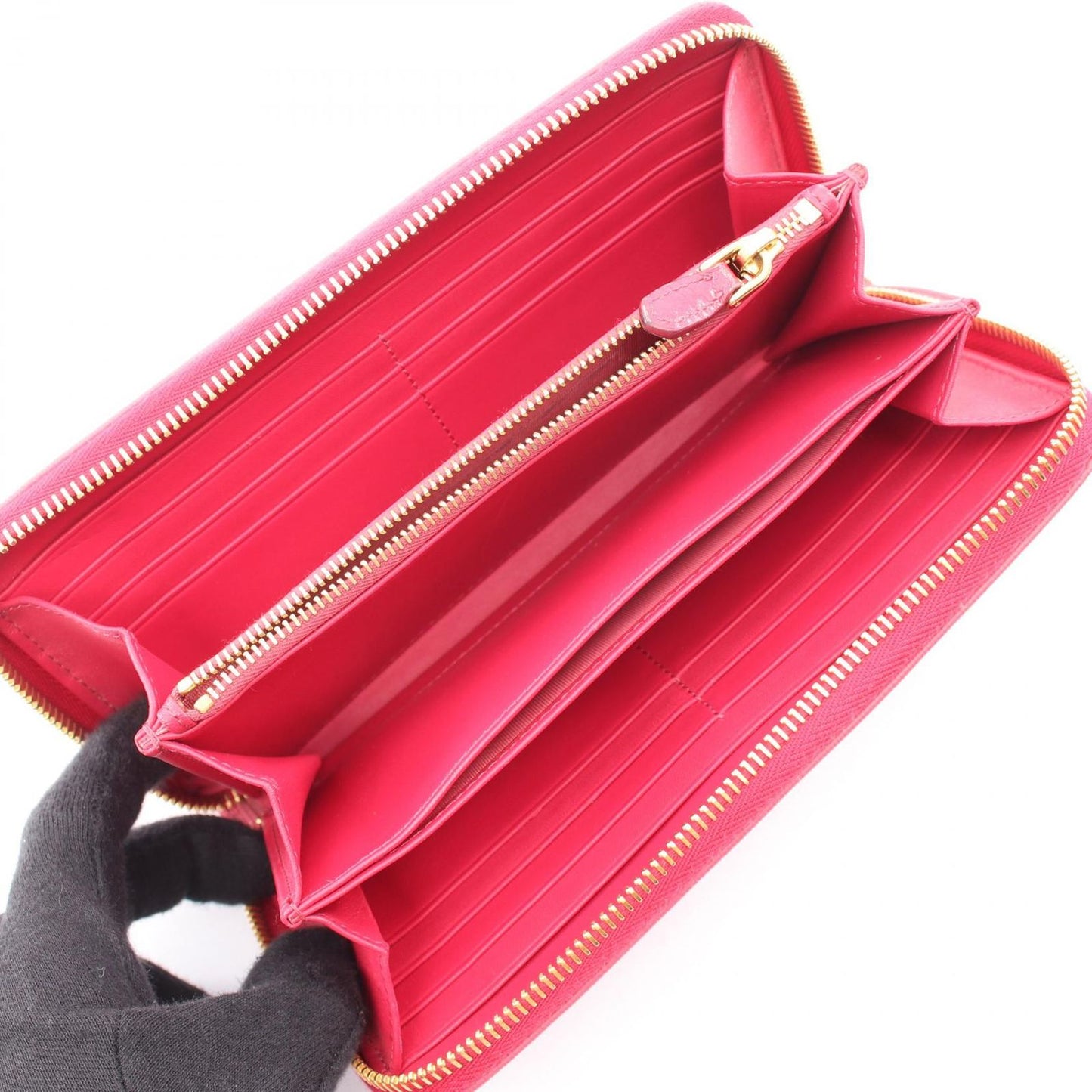 Prada Round Wallet Vittello Move I Pink Leather — view 3