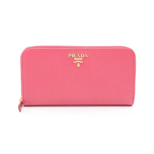 Prada Round Wallet Vittello Move I Pink Leather