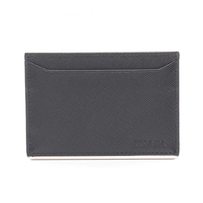 Prada Card Case Saffiano Metal Black Leather