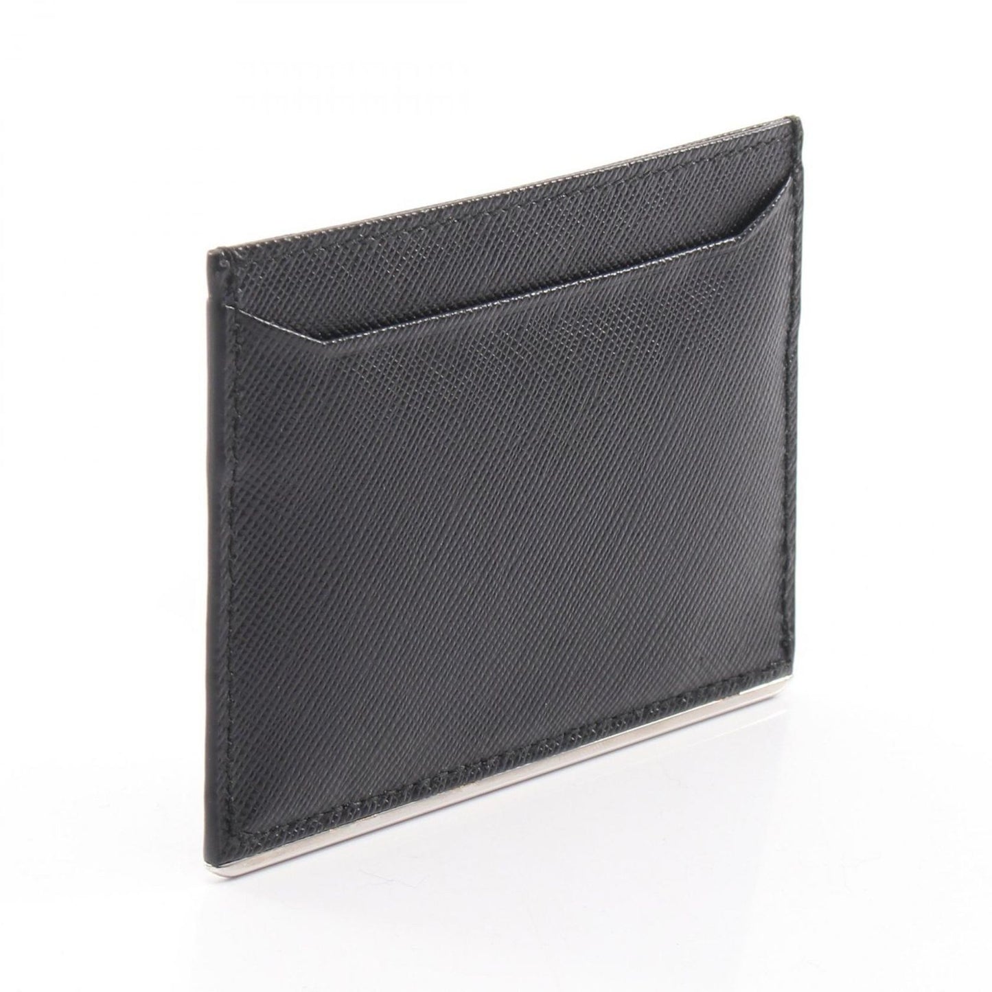 Prada Card Case Saffiano Metal Black Leather — view 2