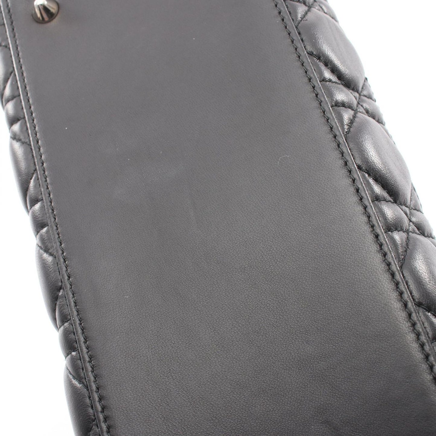 Dior Handbag Lady Dior 2-Way Black Leather Cannage Tote Midi — view 7