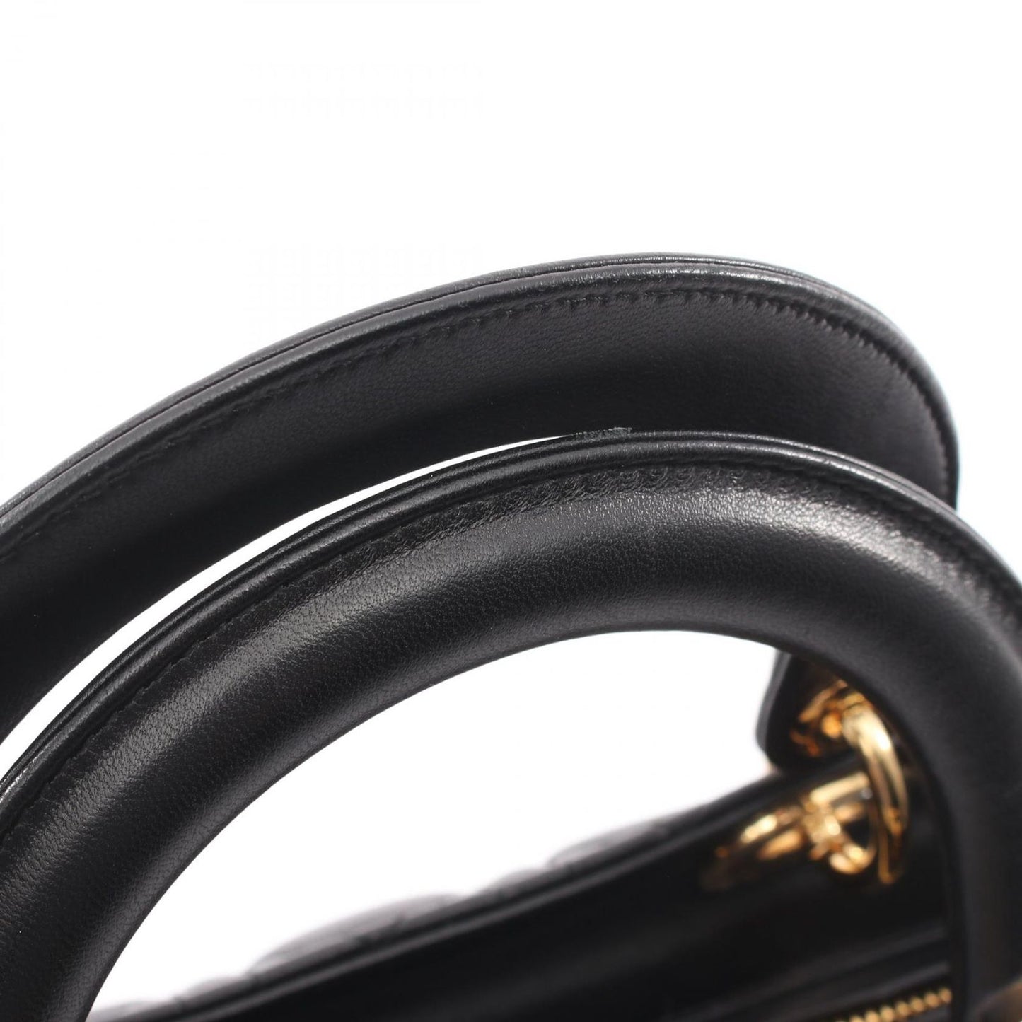 Dior Handbag Lady Dior 2-Way Black Leather Cannage Tote Midi — view 5