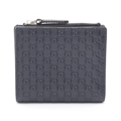 Gucci Bifold Wallet Micro Guccissima Navy Leather Compact