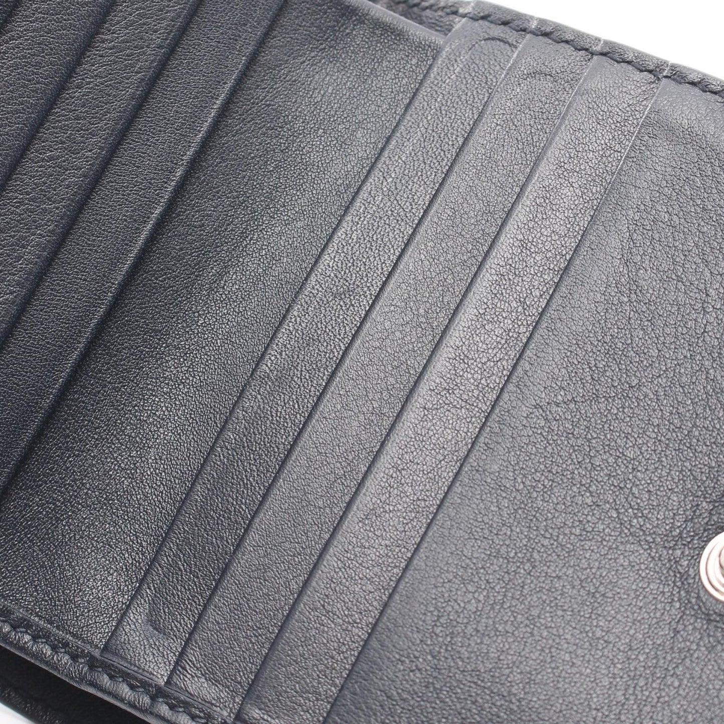 Gucci Bifold Wallet Micro Guccissima Navy Leather Compact — view 6