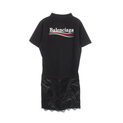 Balenciaga Dress Logo Embroidery Distressed Contrast Cotton — view 2