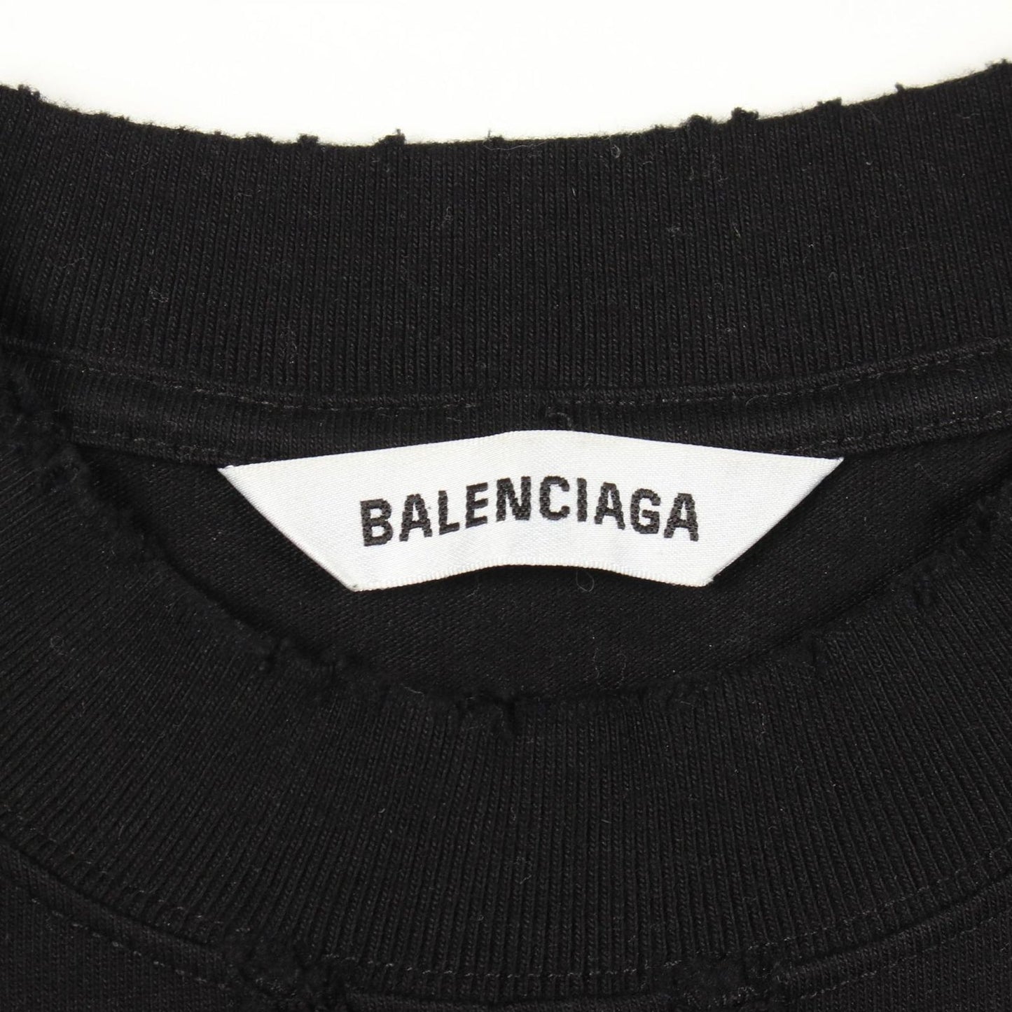 Balenciaga Dress Logo Embroidery Distressed Contrast Cotton — view 3