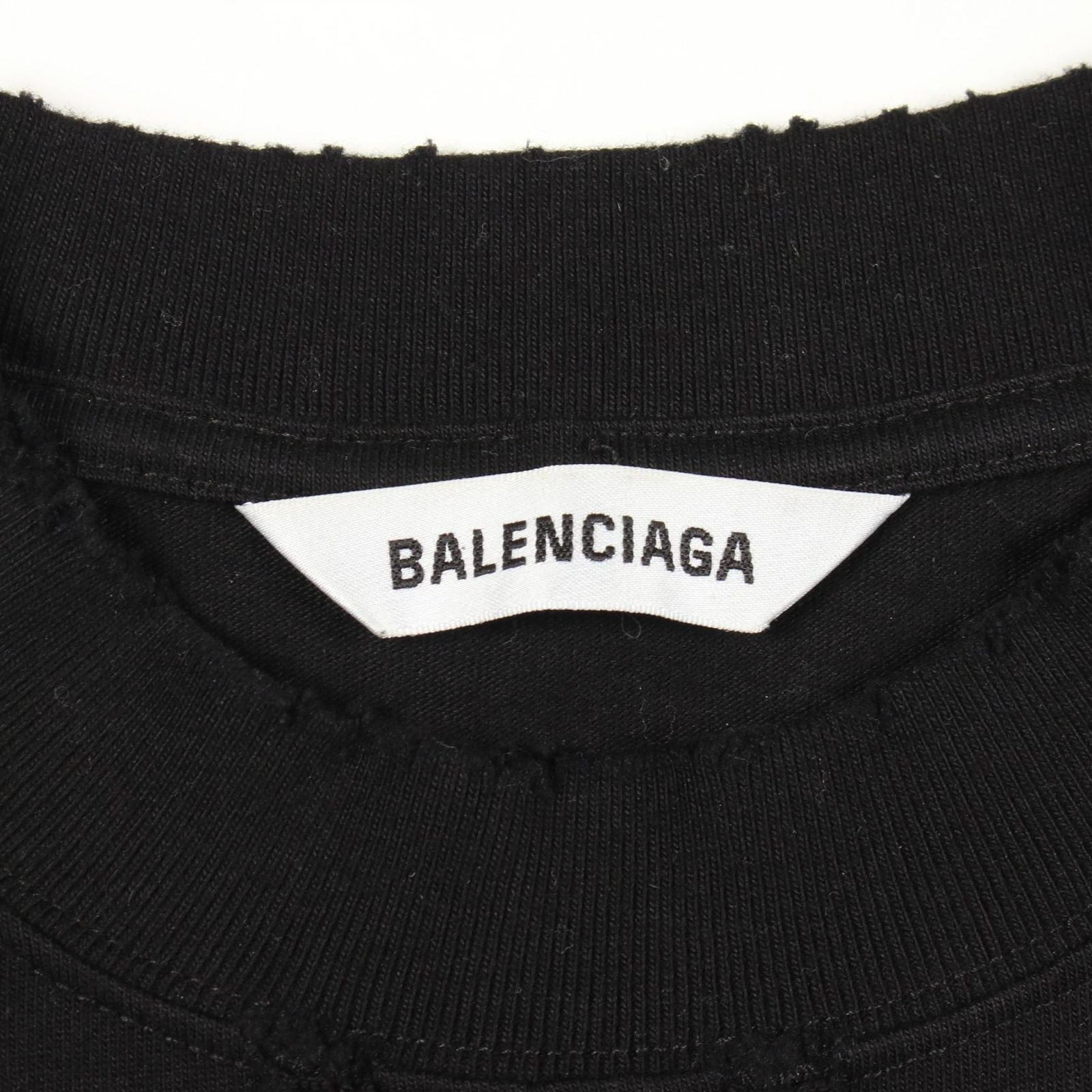 Balenciaga Dress Logo Embroidery Distressed Contrast Cotton — view 3