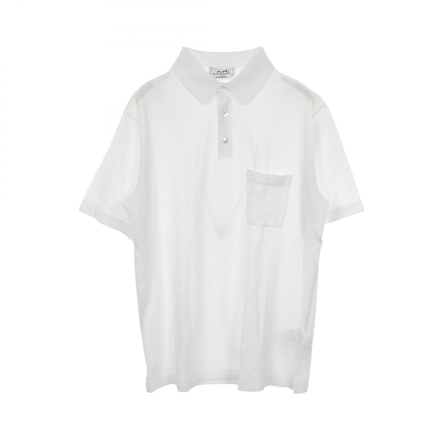 Hermes Polo Shirt Embroidered Pocket Short Sleeve Cotton