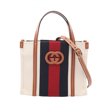 Gucci Tote Interlocking Mini 2-Way Natural Multi Canvas Leather
