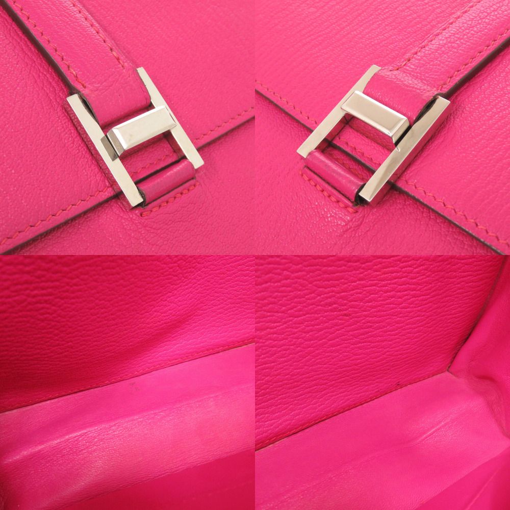 Hermes 365 Chevre Rose Shocking Silver Handbag — view 9