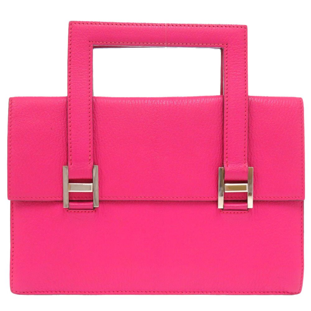 Hermes 365 Chevre Rose Shocking Silver Handbag