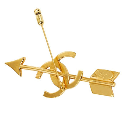 Chanel CC Logo Arrow Brooch Gold Plated — view 2