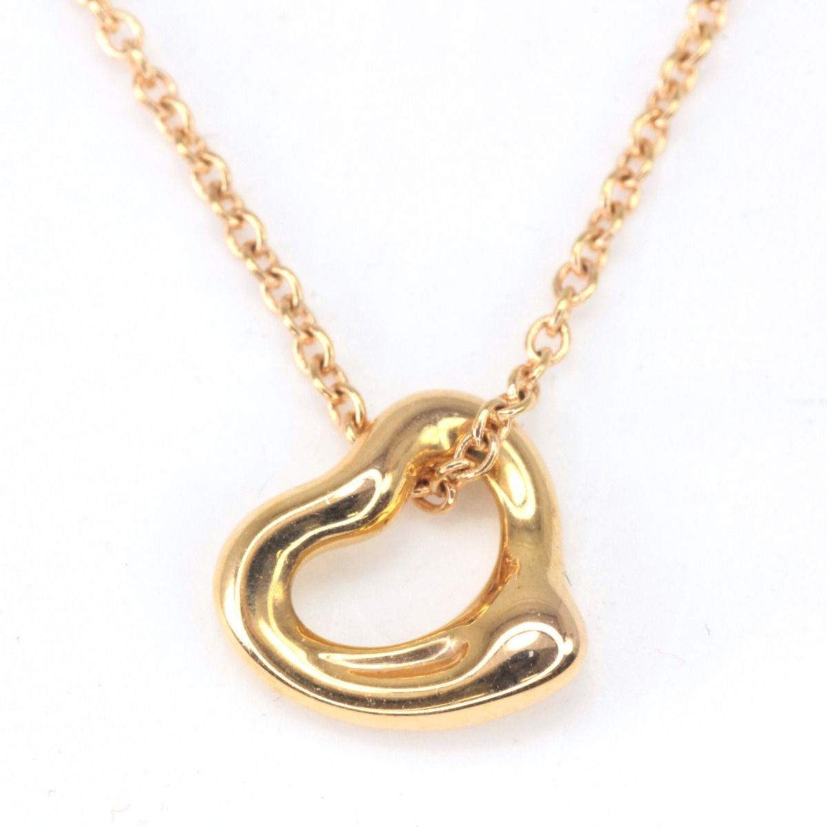 Tiffany & Co Necklace 18k Elsa Peretti Open Heart Pendant External Case — view 4