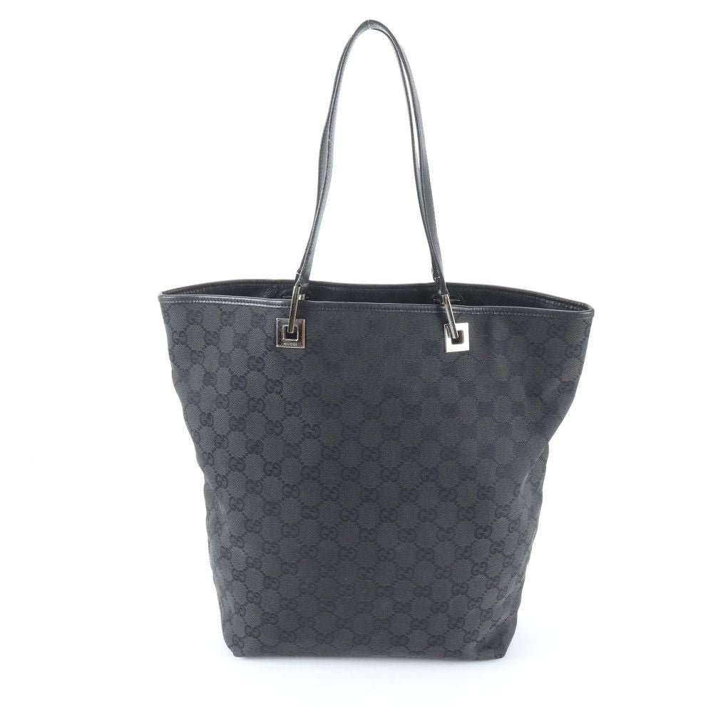 Gucci GG Canvas Leather Tote Shoulder Hand Black — view 3
