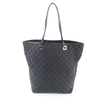 Gucci GG Canvas Leather Tote Shoulder Hand Black — view 3