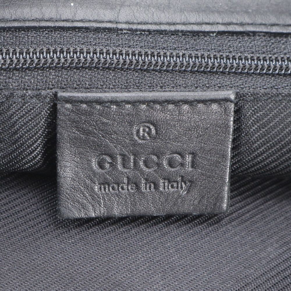 Gucci GG Canvas Leather Tote Shoulder Hand Black — view 8