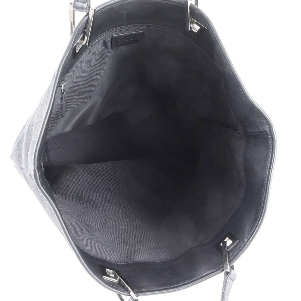 Gucci GG Canvas Leather Tote Shoulder Hand Black — view 7