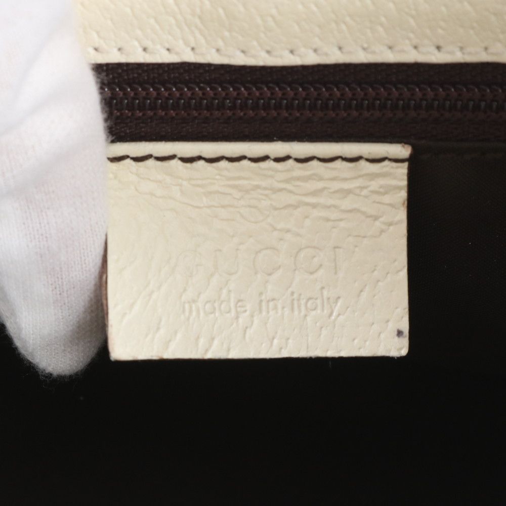 Gucci Jackie 002 Leather Canvas Handbag Tote — view 8