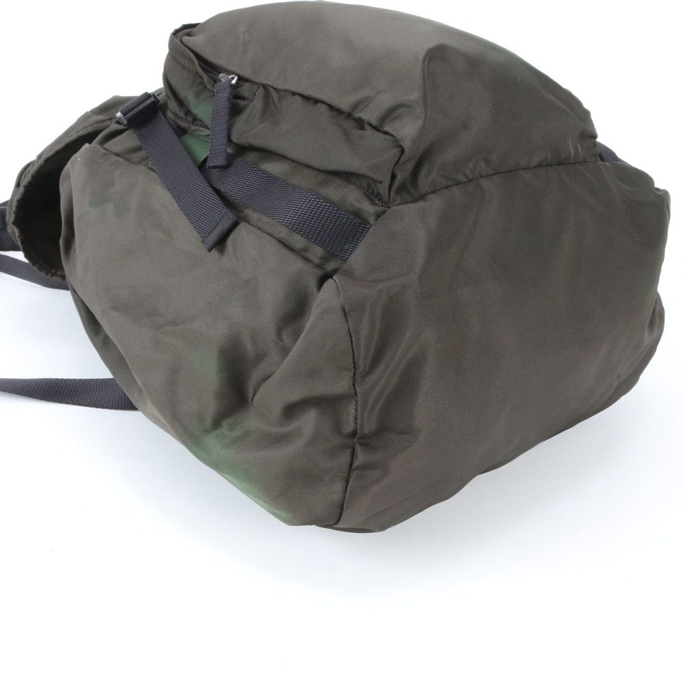 Prada Tessuto Nylon Triangle Logo Leather Backpack Business — view 4