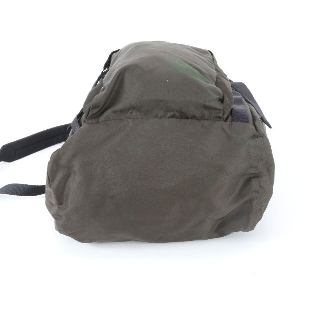 Prada Tessuto Nylon Triangle Logo Leather Backpack Business — view 6