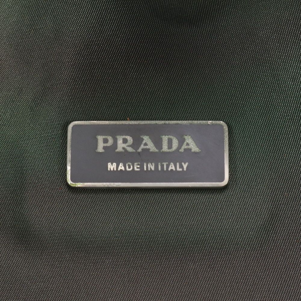 Prada Tessuto Nylon Triangle Logo Leather Backpack Business — view 8