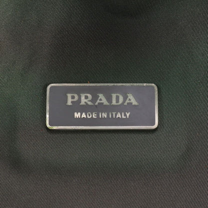 Prada Tessuto Nylon Triangle Logo Leather Backpack Business — view 8