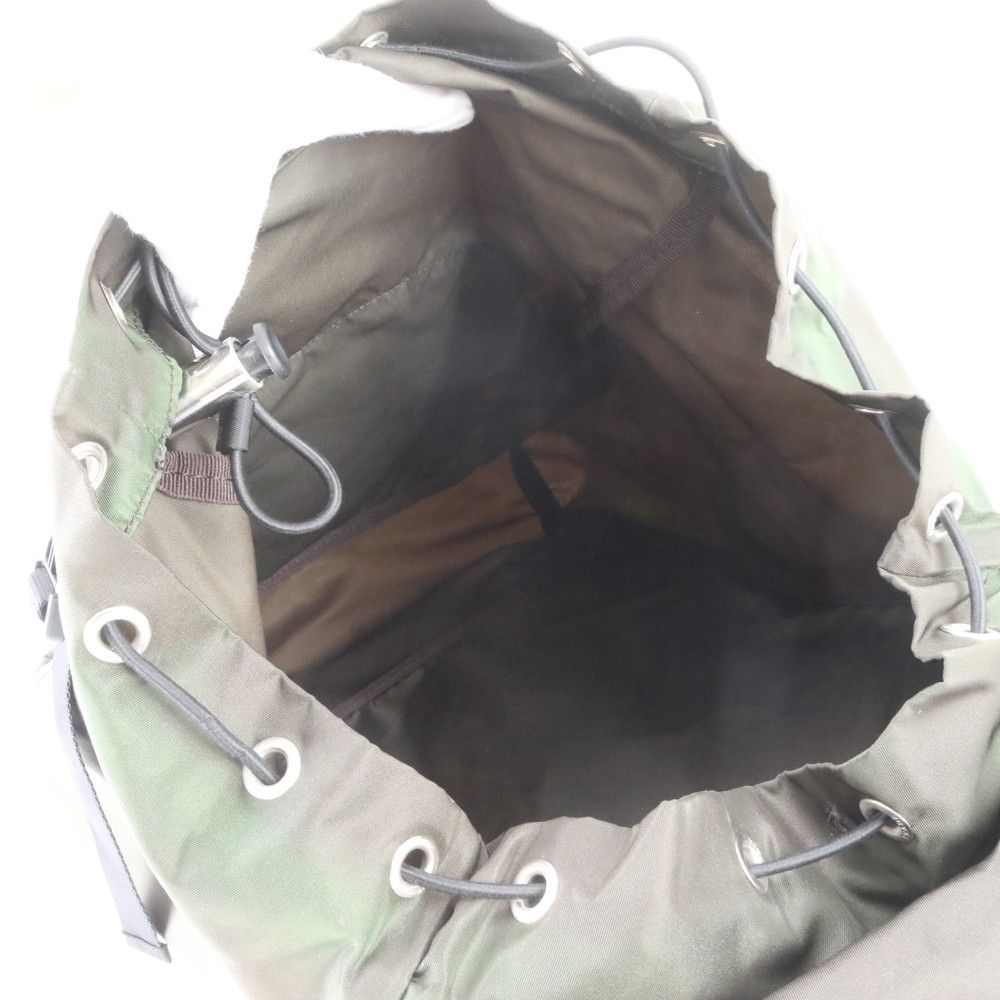 Prada Tessuto Nylon Triangle Logo Leather Backpack Business — view 7