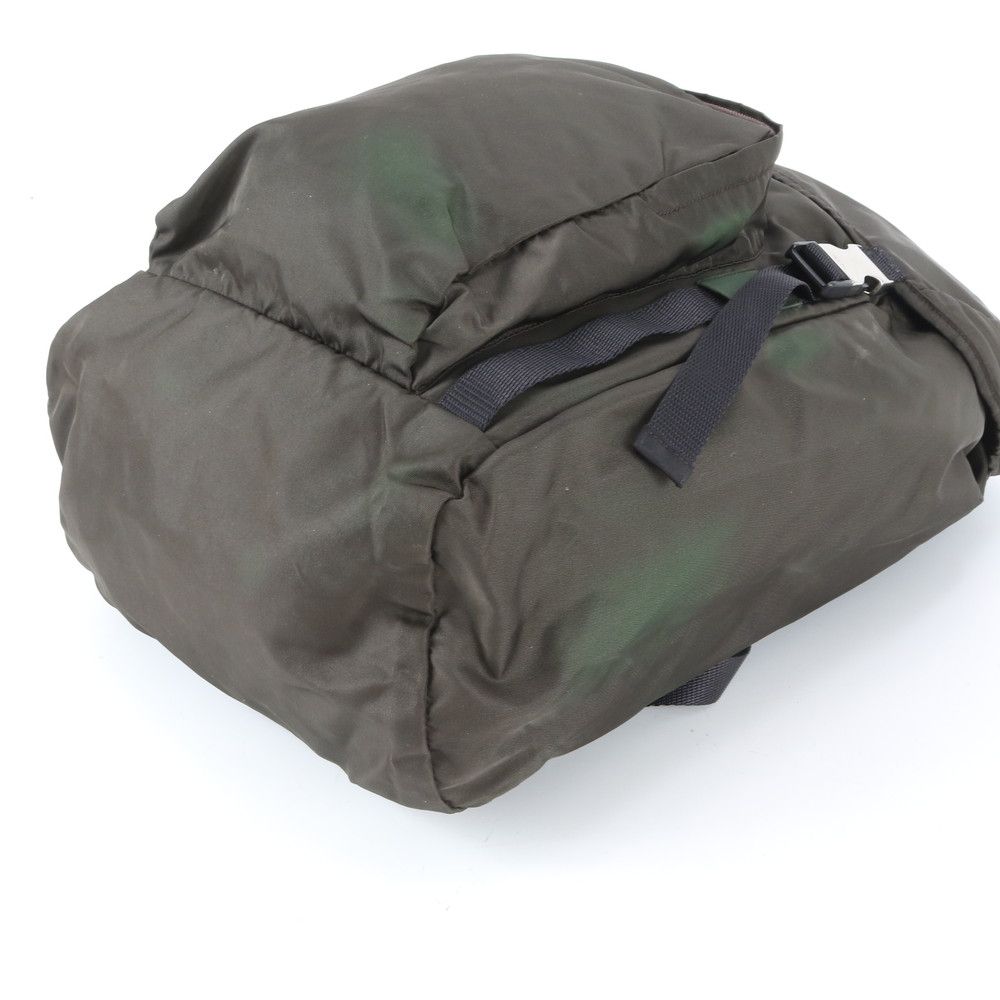 Prada Tessuto Nylon Triangle Logo Leather Backpack Business — view 5