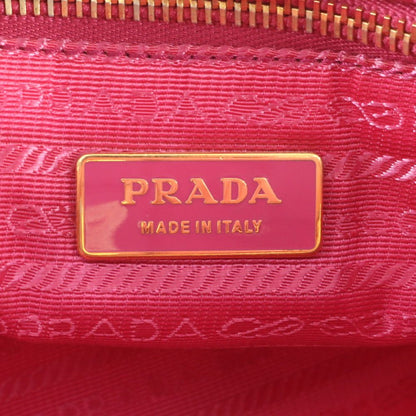 Prada Tessuto Nylon Triangle Logo Ruffle Leather Tote Shoulder Hand — view 8